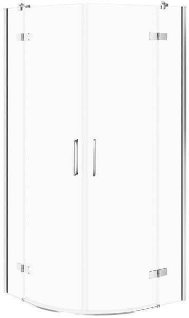 KABINA PRYSZNICOWA PÓŁOKRĄGŁA CITY CHROM 90X90X195 SZKŁO TRANSP