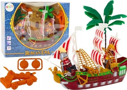 LeanToys Statek Romański Rzymianie Światła Dźwięki Katapulta Palmy