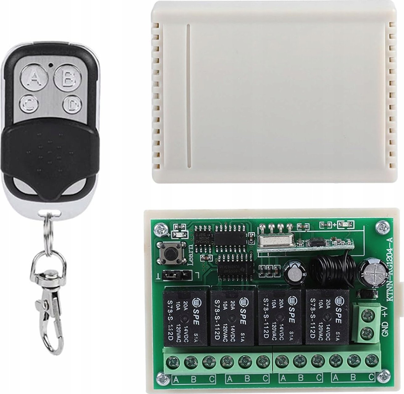 Rosfix PRZEKAŹNIK MODUŁ PRZEKAŹNIKA Z PILOTEM 12V DC 433MHz 4 KANAŁY PRZEŁĄCZNIK