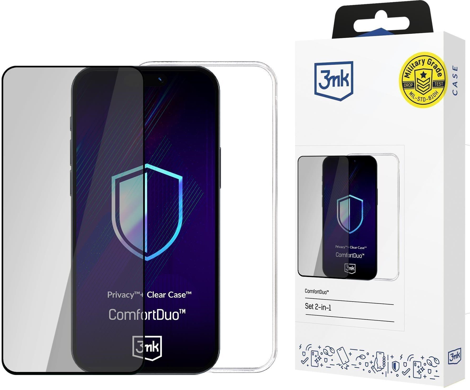 3MK ComfortDuo Privacy Clear Set for Samsung Galaxy S25 Ultra