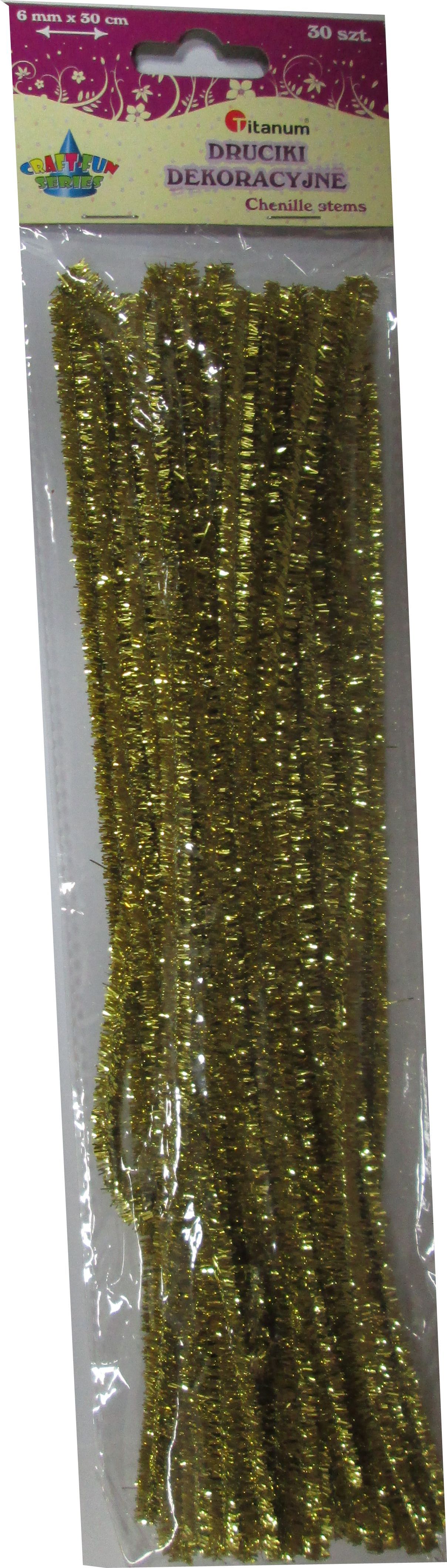 Titanum Drucik brokat zĹ‚oty 6 mm x 30 cm. 30 sztuk. 338631.