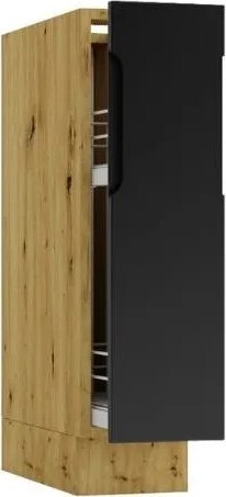Stolkar Szafka kuchenna stojąca CARGO ISABEL D20 czarny mat/dąb artisan z koszem STOLKAR