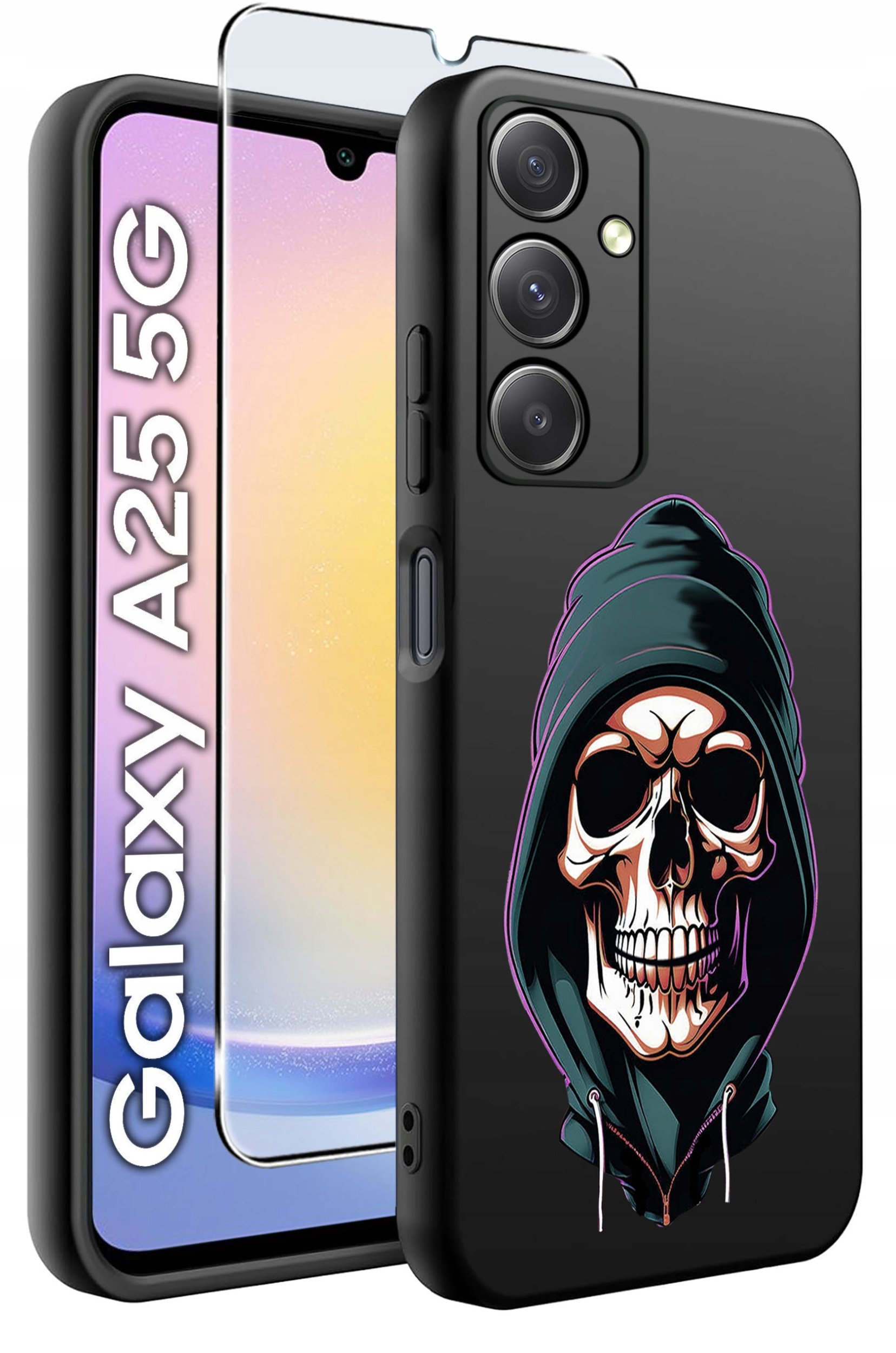 ETUI do Samsung A25 5G WZORY | SILIKONOWE MATT CASE + SZKŁO HARTOWANE 9H