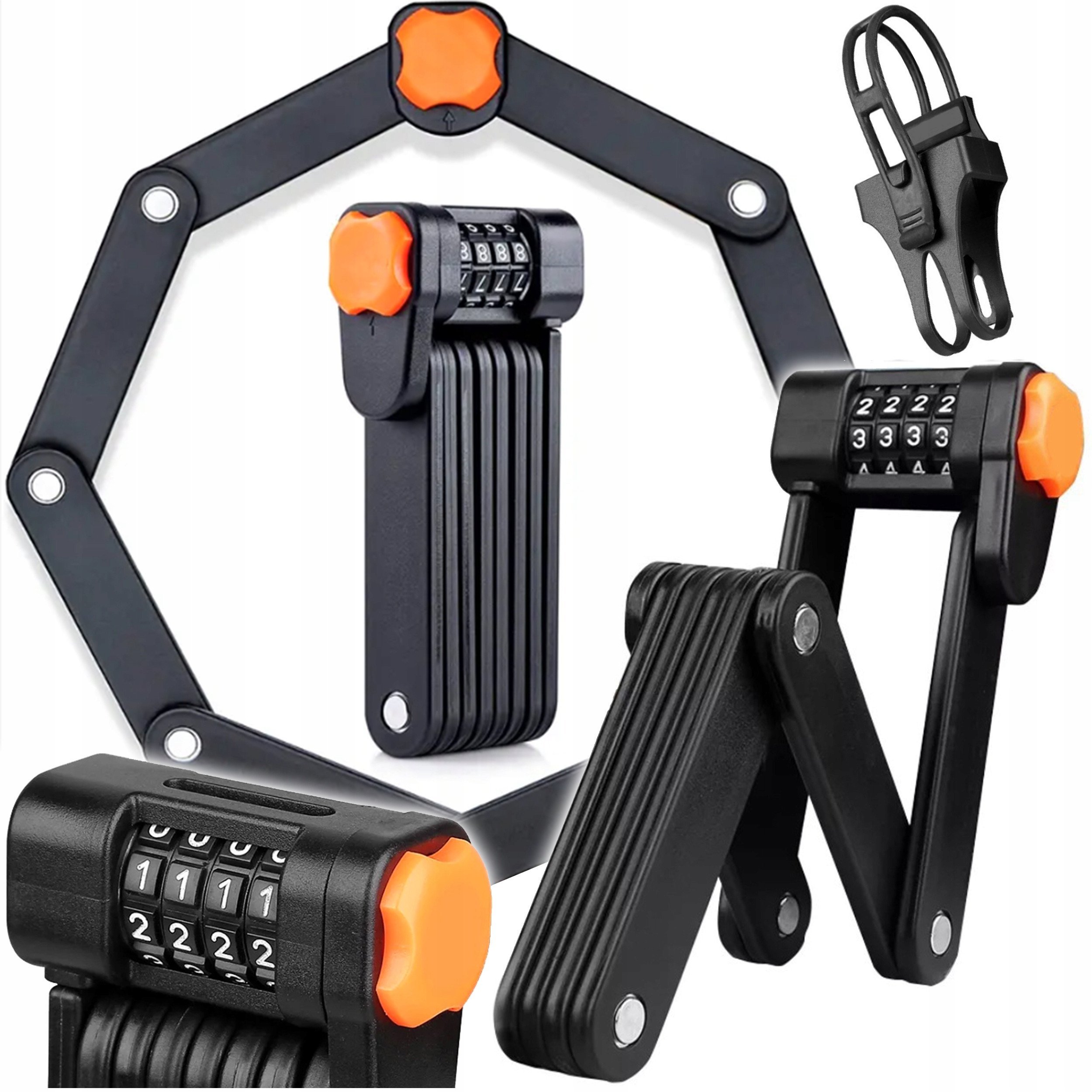 L47K ZAMEK ROWEROWY ZAPIĘCIE SKŁADANE SZYFR