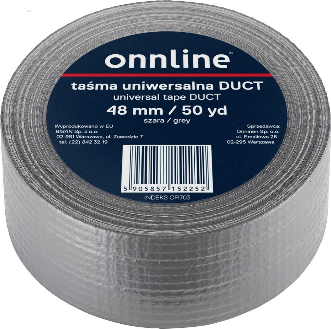 Onnline Taśma ONNLINE do otulin DUCT 48mm/50YD szara