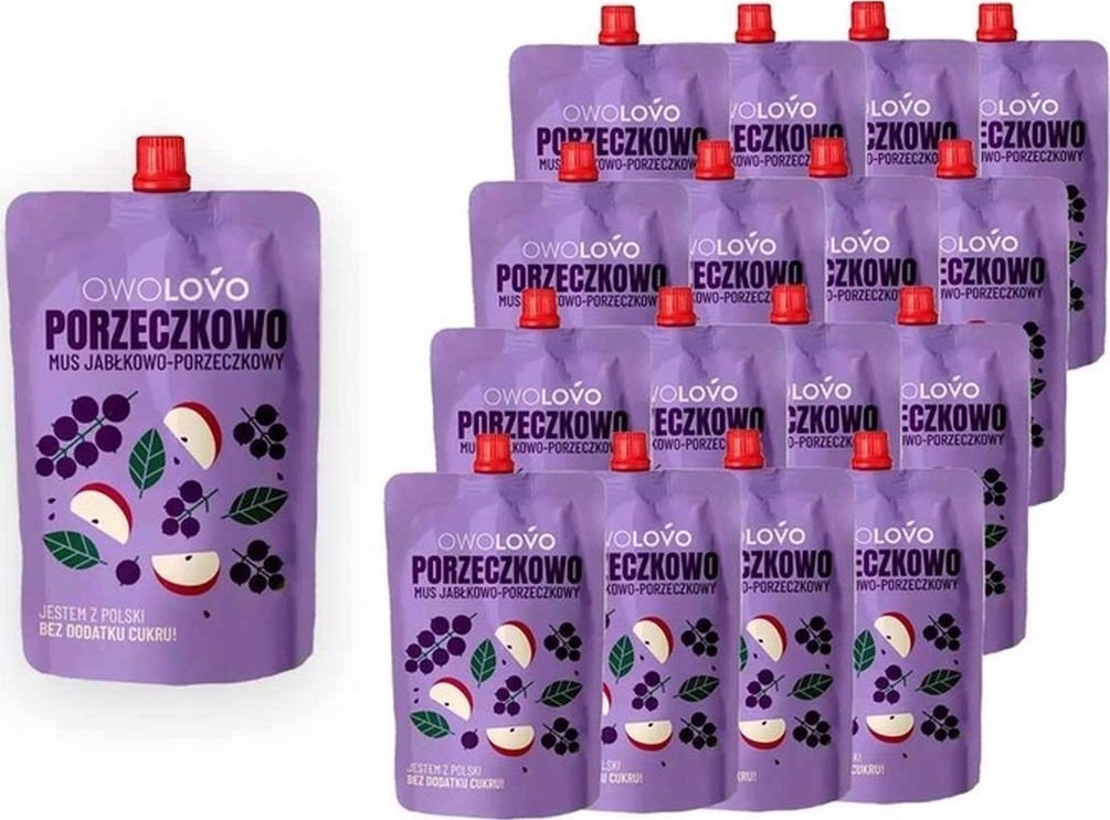Owolovo Owolovo Porzeczkowo Mus jabłkowo-porzeczkowy 200 g x 16 sztuk