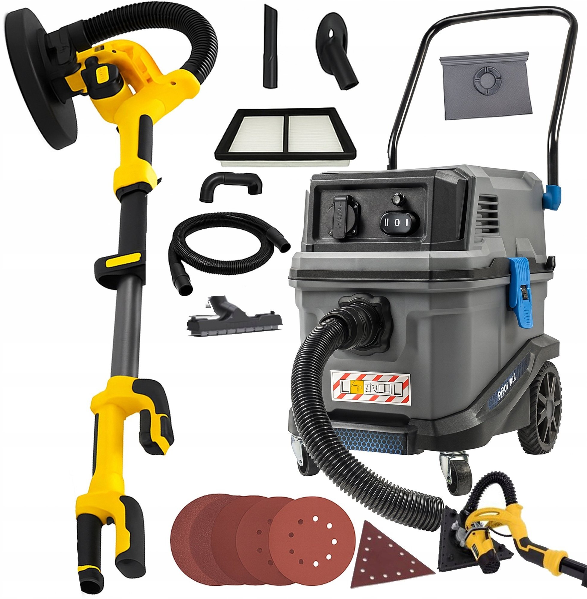 SZLIFIERKA DO GIPSU ŻYRAFA ODKURZACZ PRZEMYSŁOWY AUTOMATYCZNY OTRZĄSAC