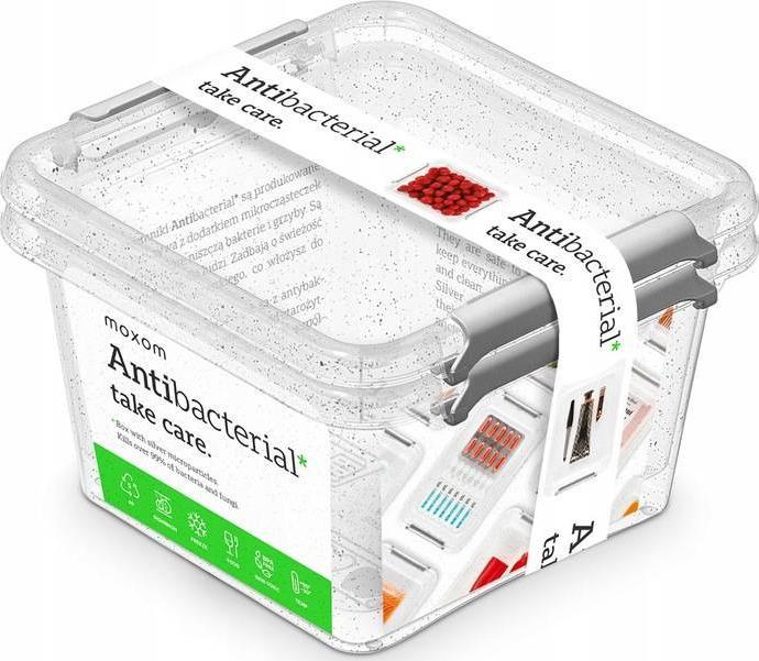 Moxom Komplet Pojemników Antybakteryjnych z Mikrosrebrem 1,15 L 2w1 Moxom na Żywność