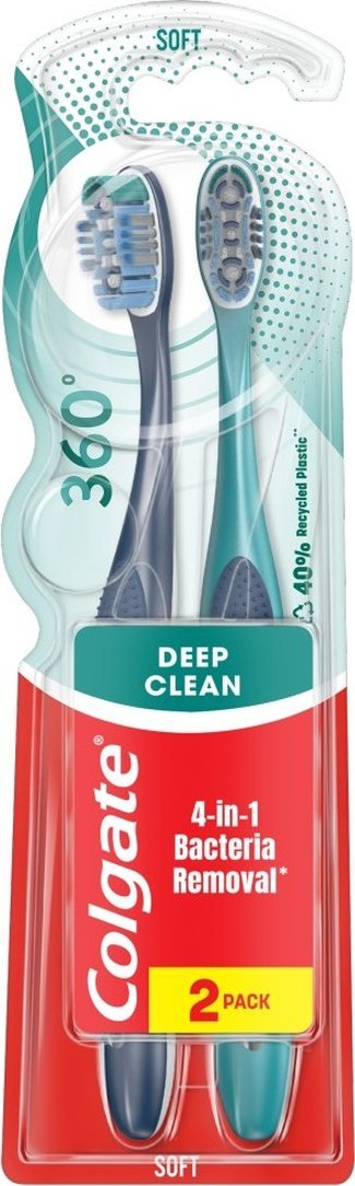 Colgate Szczoteczka do zębów 360 deep clean 1+1 gratis-soft 1op.-2szt