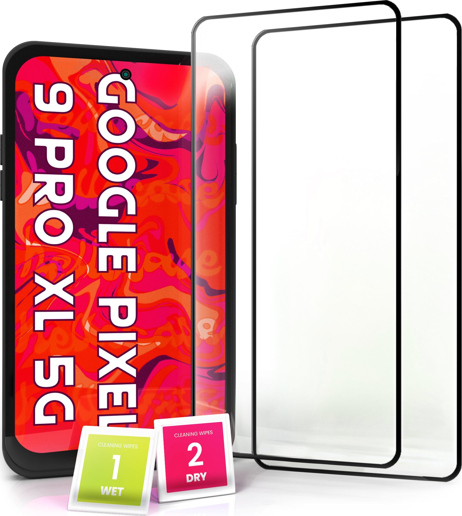 Hello Case 2-pak Szkło Hartowane do Google Pixel 9 Pro XL 5G Pełne Na cały ekran 5D 9H