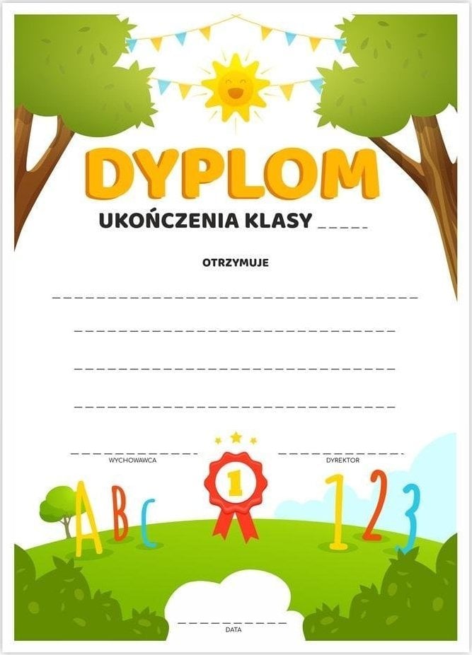 LearnHow Dyplom A4 uniwersalny - Natura 20szt
