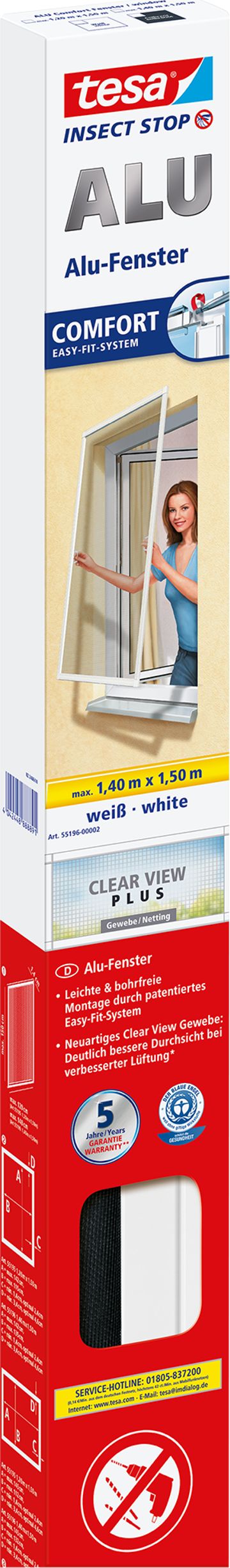 Tesa moskitiera okienna Comfort 1,40x1,50m rama aluminiowa biała (55196-00002-00)