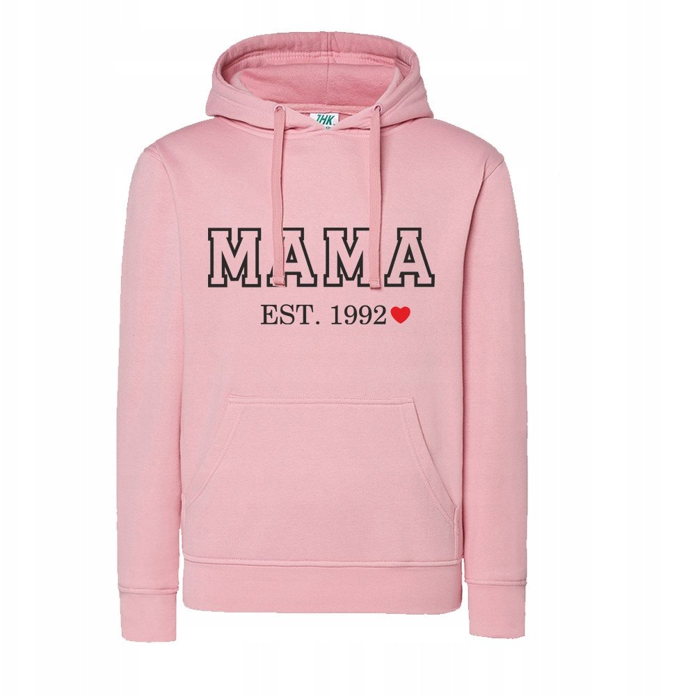 BLUZA Z HAFTEM MAMA BAWEŁNA DZIEŃ KOBIET INICJAŁY PREZENT CZARNA BIAŁA