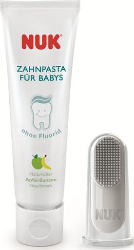 NUK Dantų pasta ir antpirštis kūdikiams NUK, 3+ mėn.
