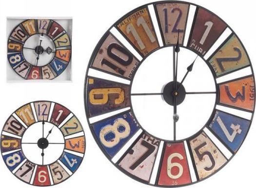 Gift Decor Zegar Ścienny Wielokolorowy Retro Metal (60 x 4,5 x 60 cm)