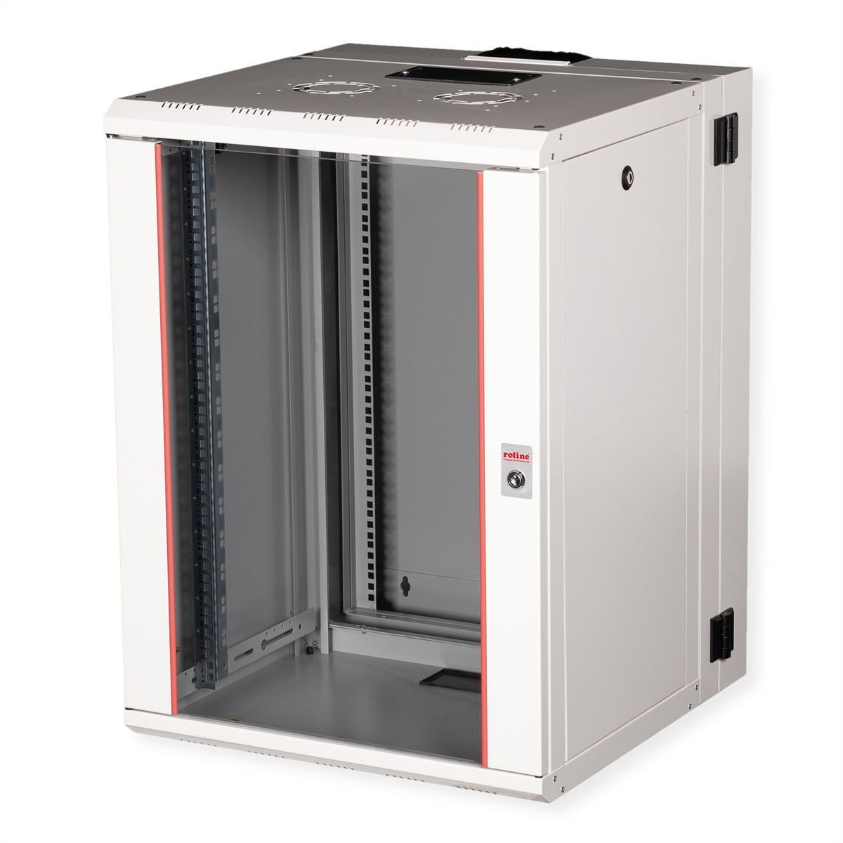 Szafa Roline ROLINE Obudowa ścienna Pro 48,26cm 19 cali 16 HE 600x600 BxT dwuczęściowy obrotowy szary