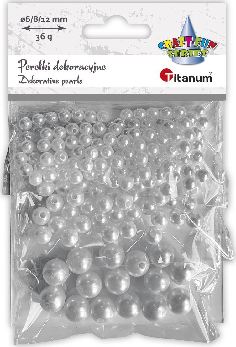 Teka Koraliki plastikowe perełki białe 36g