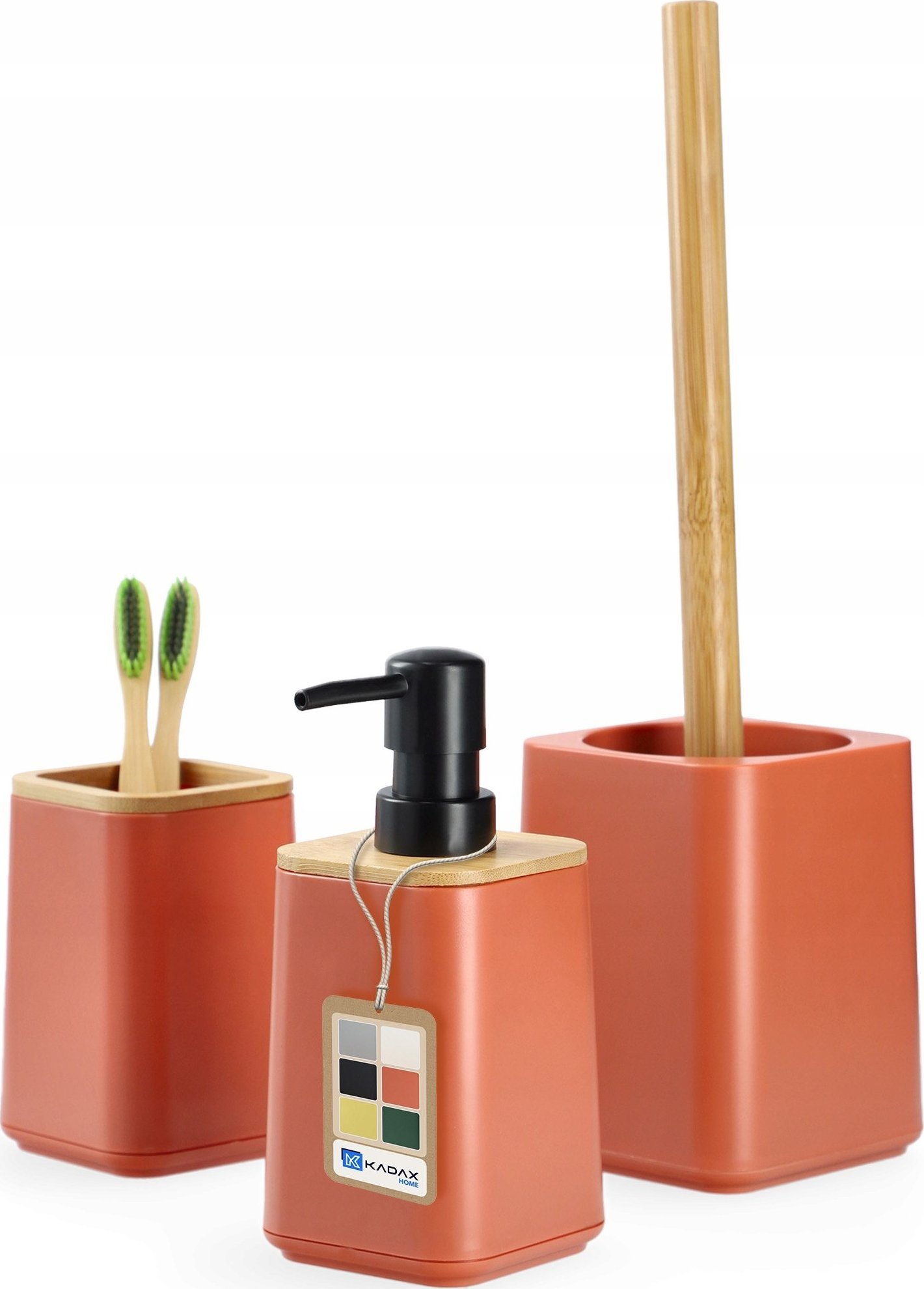 Kadax Zestaw Łazienkowy 3el. Komplet Wc Różowy Bambus