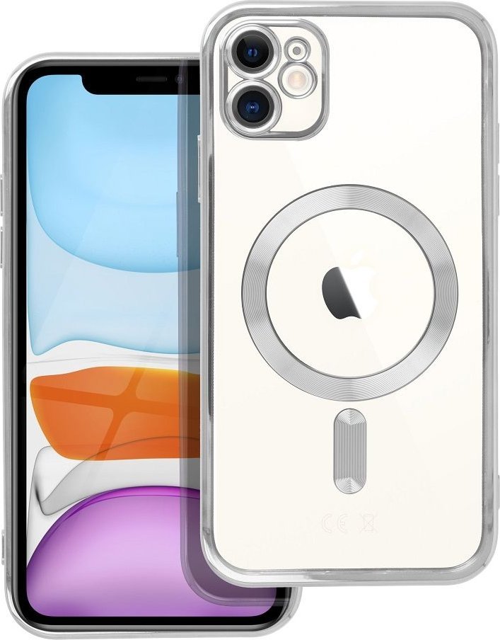 OEM Futerał ELECTRO MAG COVER kompatybilny z MagSafe do IPHONE 11 srebrny