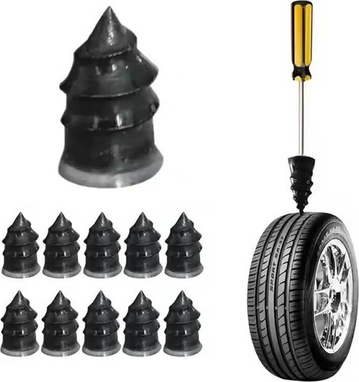 Aptel WKRĘTY Wulkaniczne kołki naprawcze do opony samochodowej 10szt czarne DA148A