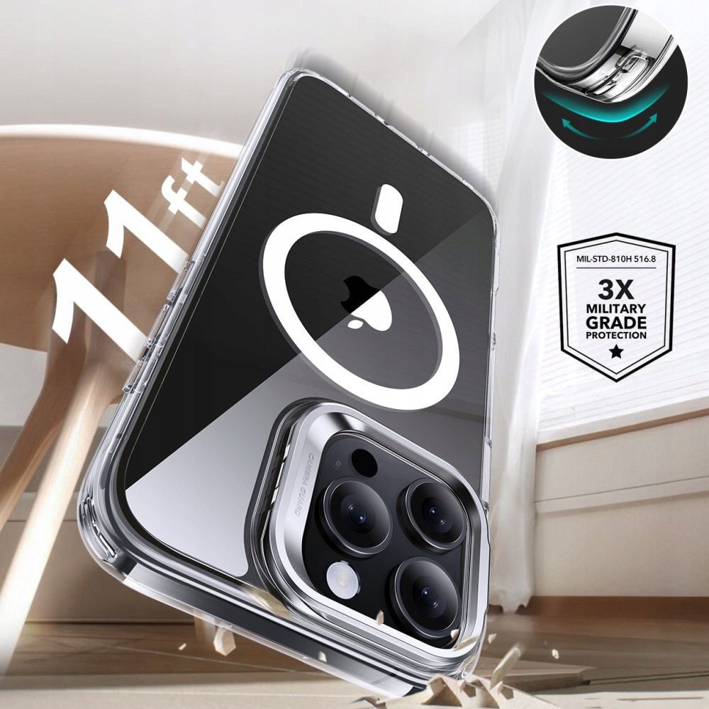 Etui ESR Classic Hybrid Kickstand MagSafe do Apple iPhone 17 Pro Max Clear/black