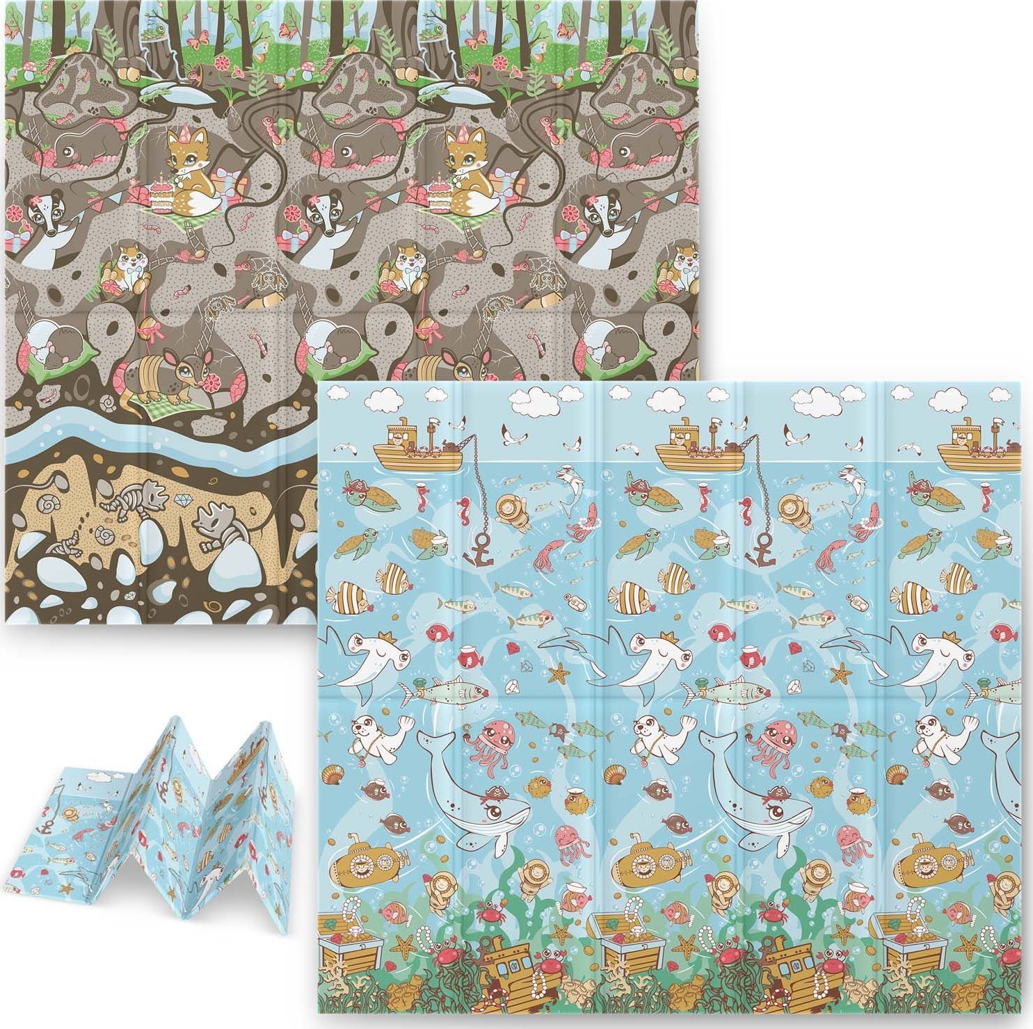 Ricokids Duża mata piankowa, dwustronna, Nukido, 200x180x1 cm