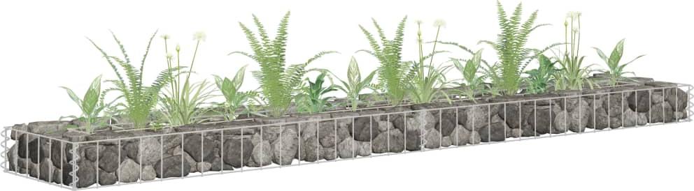 vidaXL Podwyższona donica gabionowa, galwanizowana stal, 180x30x10 cm