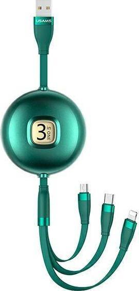 Kabel USB Usams USB-A - Lightning 1 m Zielony (Usa001135)
