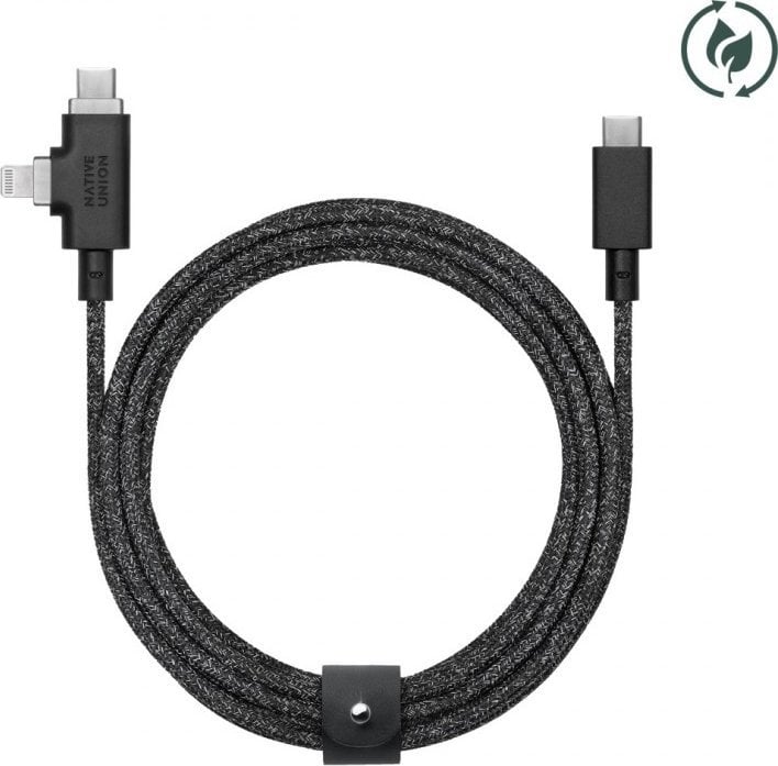 Kabel USB Native Union USB-C - USB-C + Lightning 2.4 m Czarny (BELT-PROCCL-COS-NP)