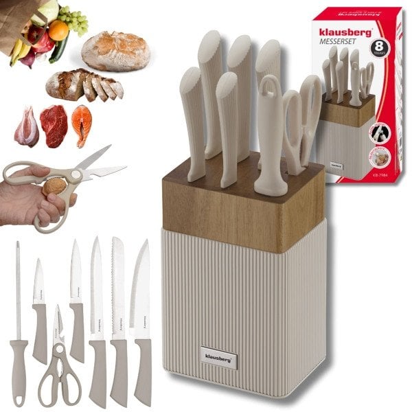 Klausberg ZESTAW NOŻY W BLOKU AKACJOWYM KB-7984