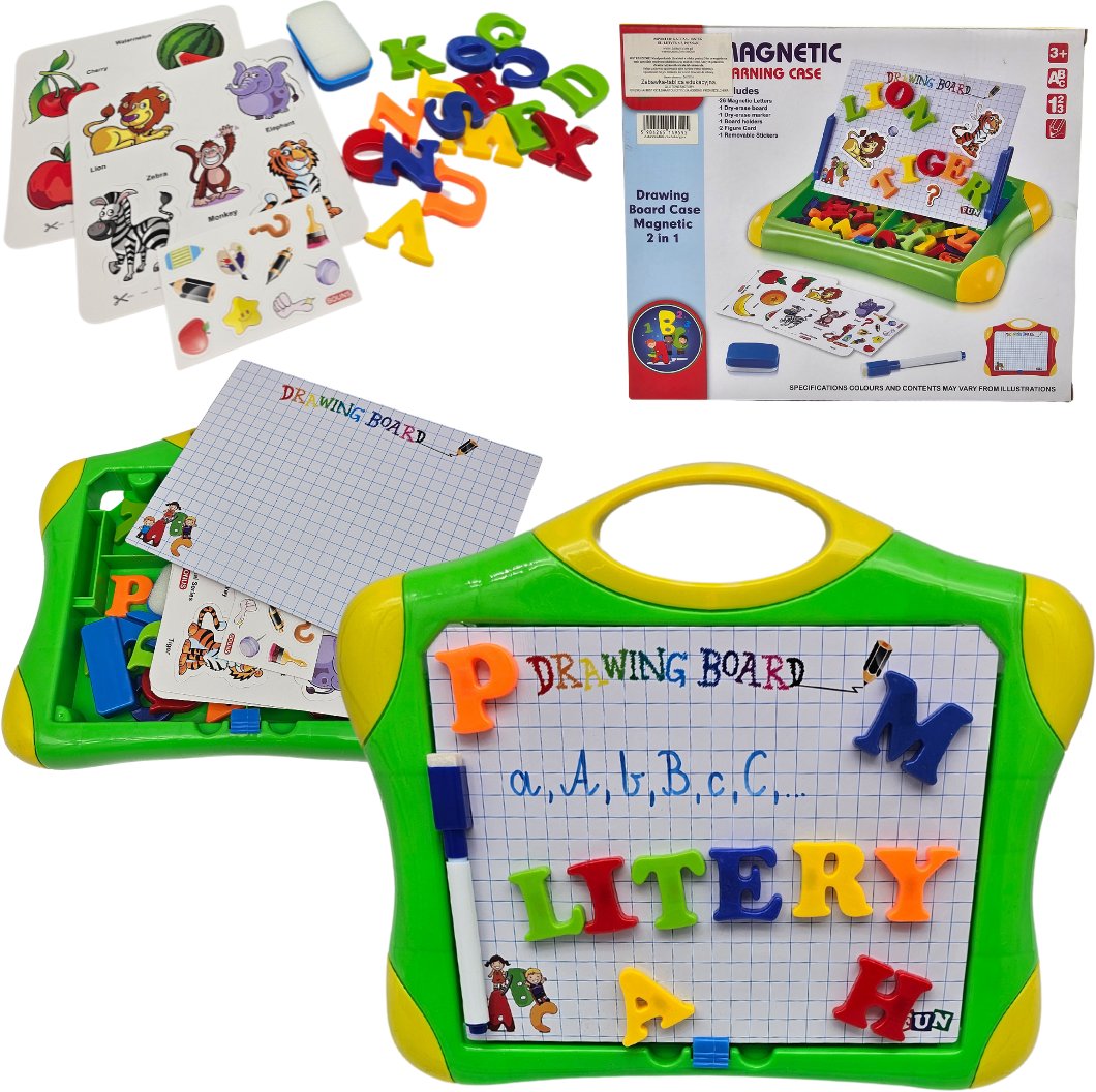 Tablica magnetyczna 2 w 1 literki zwierzątka