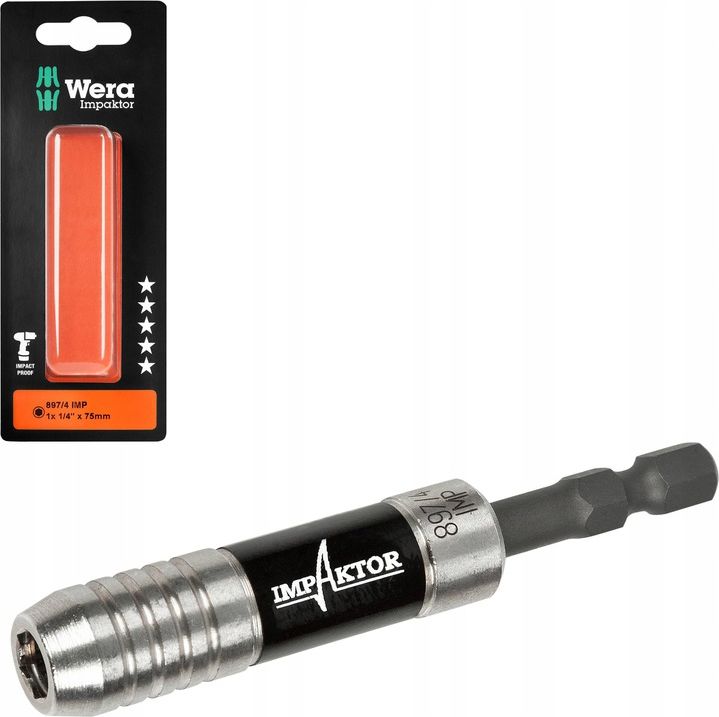 Wera 897/4 uchwyt magnetyczny udarowy do bitów impaktor z pierścieniem 75mm (05057675001)
