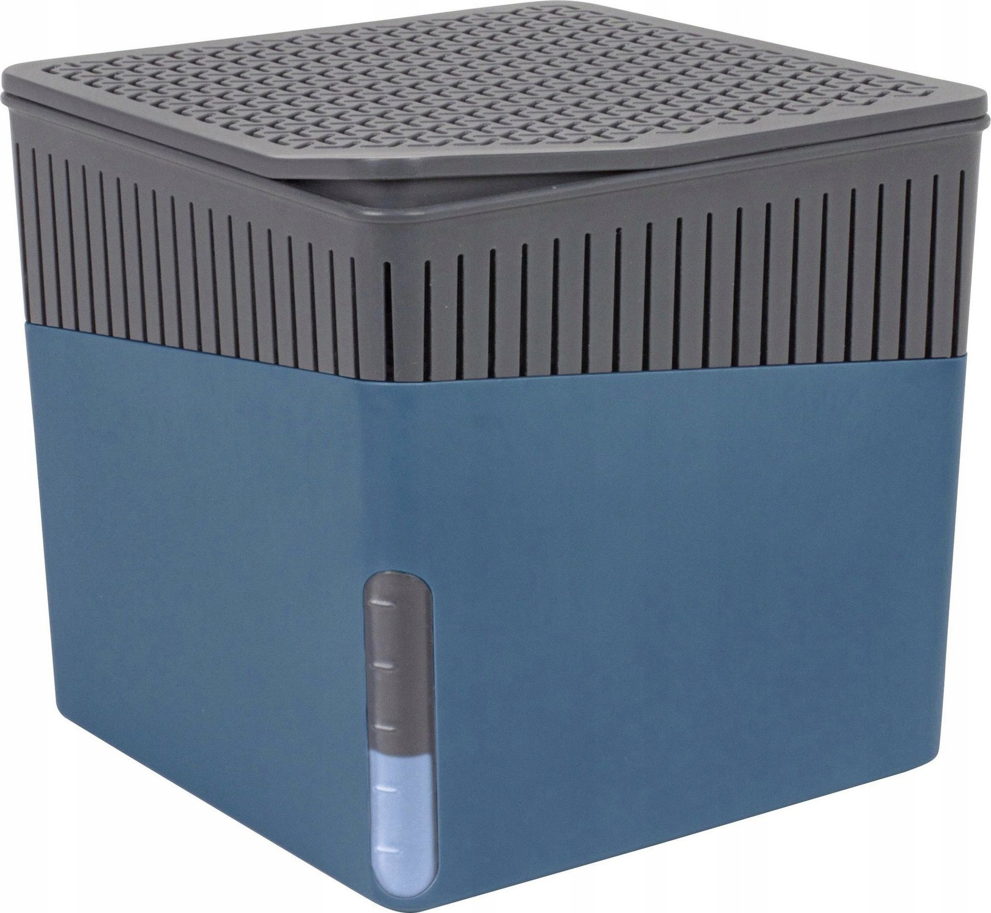 Wenko Pochłaniacz wilgoci Cube, kolor szary, wkład z chlorku wapnia, zapobiega powstawaniu pleśni i grzybów, wymiary 13x13x13 cm