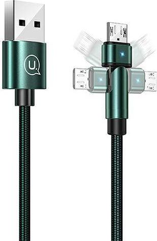 Kabel USB Usams USB-A - microUSB 1 m Zielony (6958444929293)