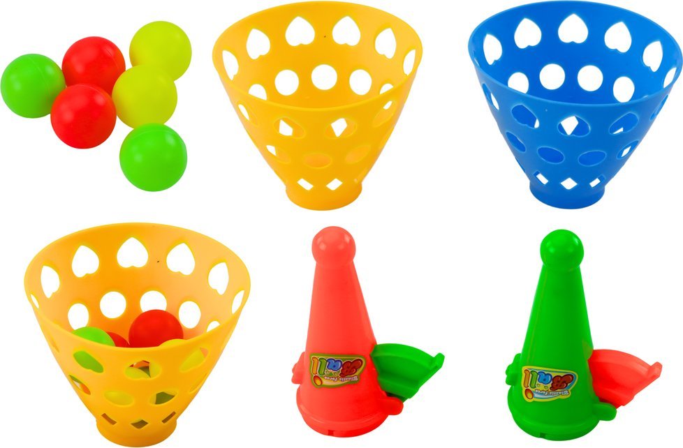 LeanToys Gra Zręcznościowa Łapacz Wyrzutnia Piłek Koszyczki