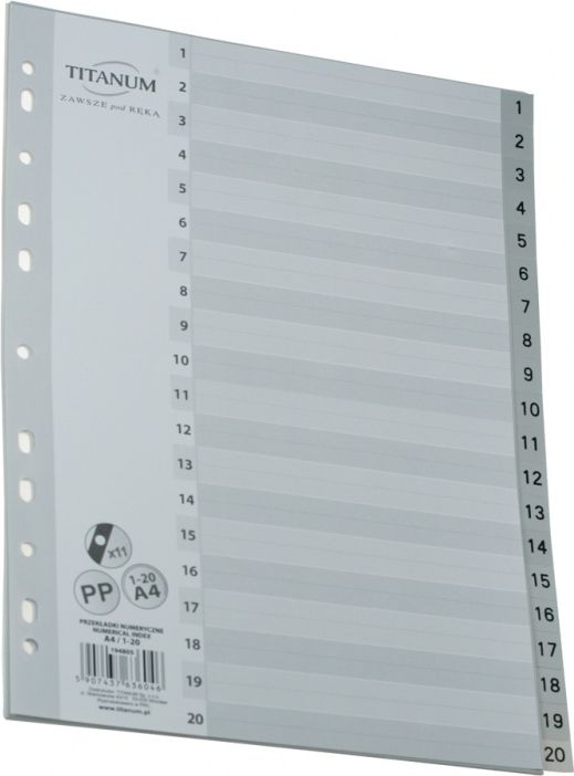 Titanum Przekładka numeryczna Titanum A4 szary 20 (IN20)