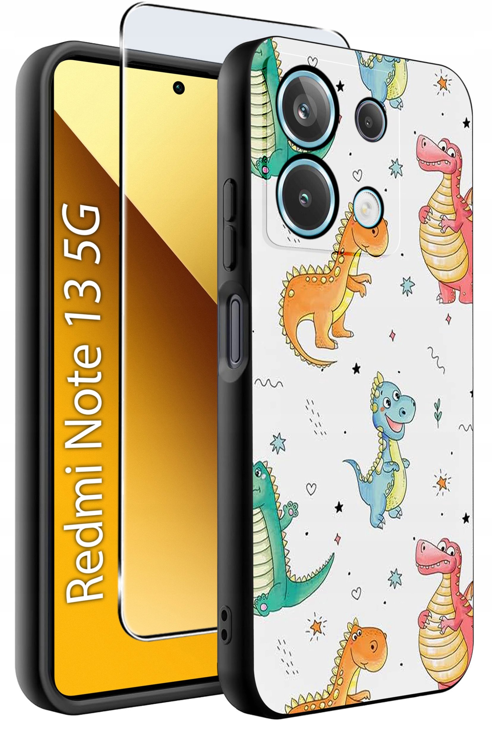 ETUI do Xiaomi Redmi Note 13 5G WZORY |SILIKONOWE MATT CASE +SZKŁO 9H