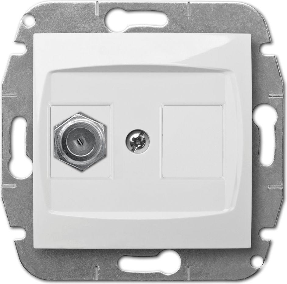 Elektro-Plast CARLA Gniazdo TV typ F-F bez ramki białe (1786-10)