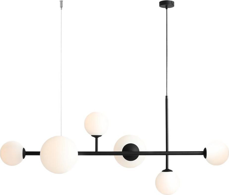 Lampa wisząca Aldex DIONE 1092K1 modernistyczna kule szklane sticks czarne