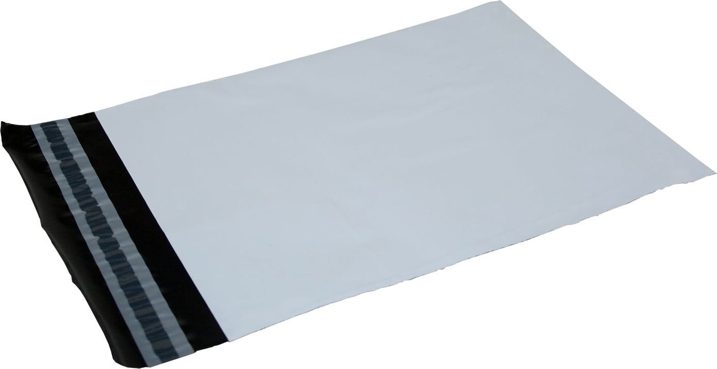 Stickn Forsendelsespose propac, 400 x 600 mm, hvid med hank, pakke a 100 stk.