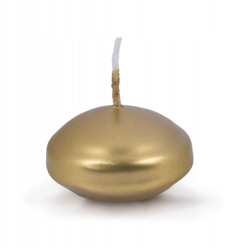 Świeca pływająca pastylka DONAU HOME, lakierowana, 48x28 mm, 12 szt., złota