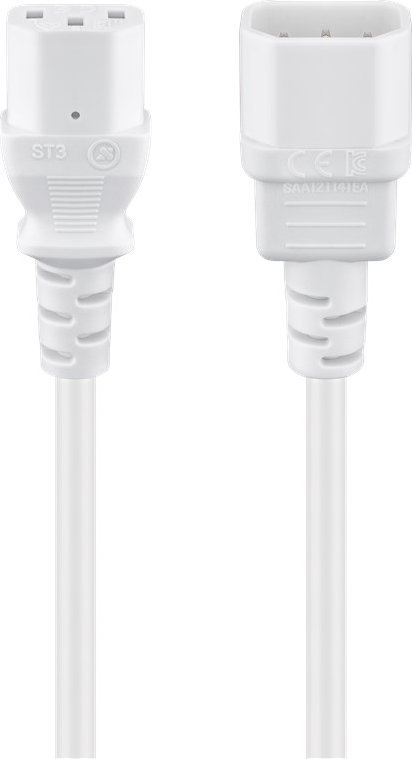 Kabel zasilający Goobay Goobay Power Cable C14 to C13. White. 3.0m