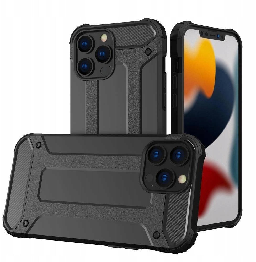 Hybrid Armor etui iPhone 14 Pro Max pancerny hybrydowy pokrowiec czarny