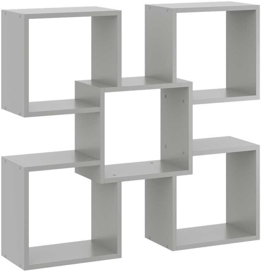 Ozdobna półka ścienna, wisząca, Marta, 98x18x91 cm, szary, mat