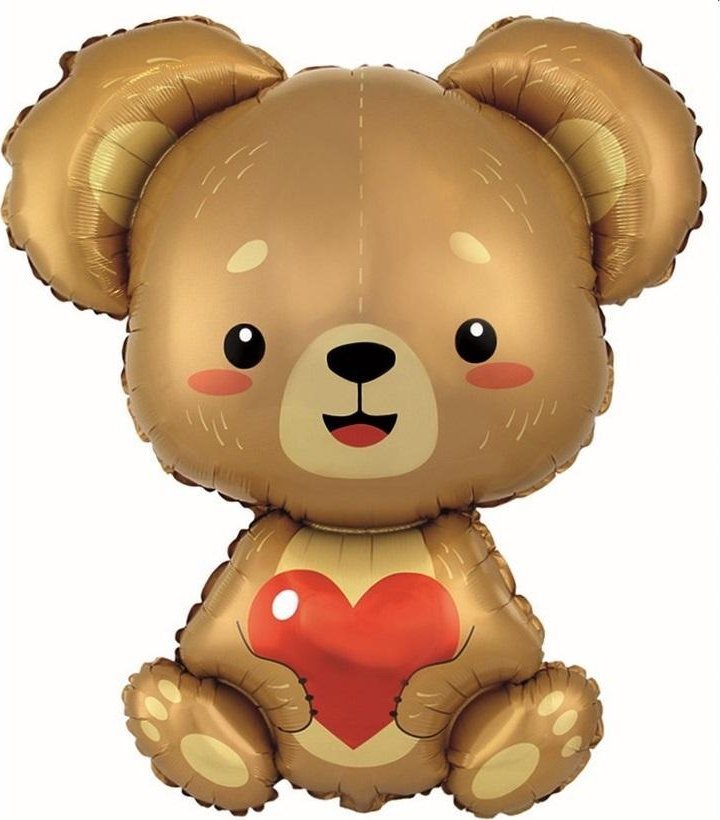 Balon foliowy Miś z serduszkiem 85cm