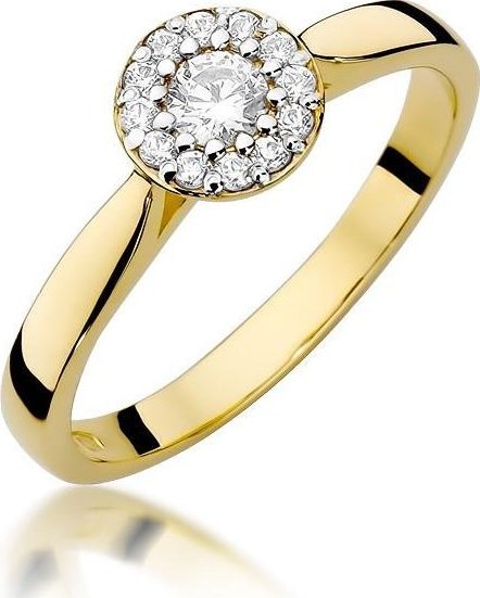 Best Diamonds złoty pierścionek z brylantem 0.22ct 11