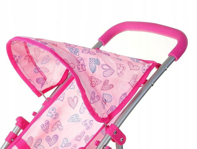 Wózek dla lalek spacerowy różowy serca M2206 565692