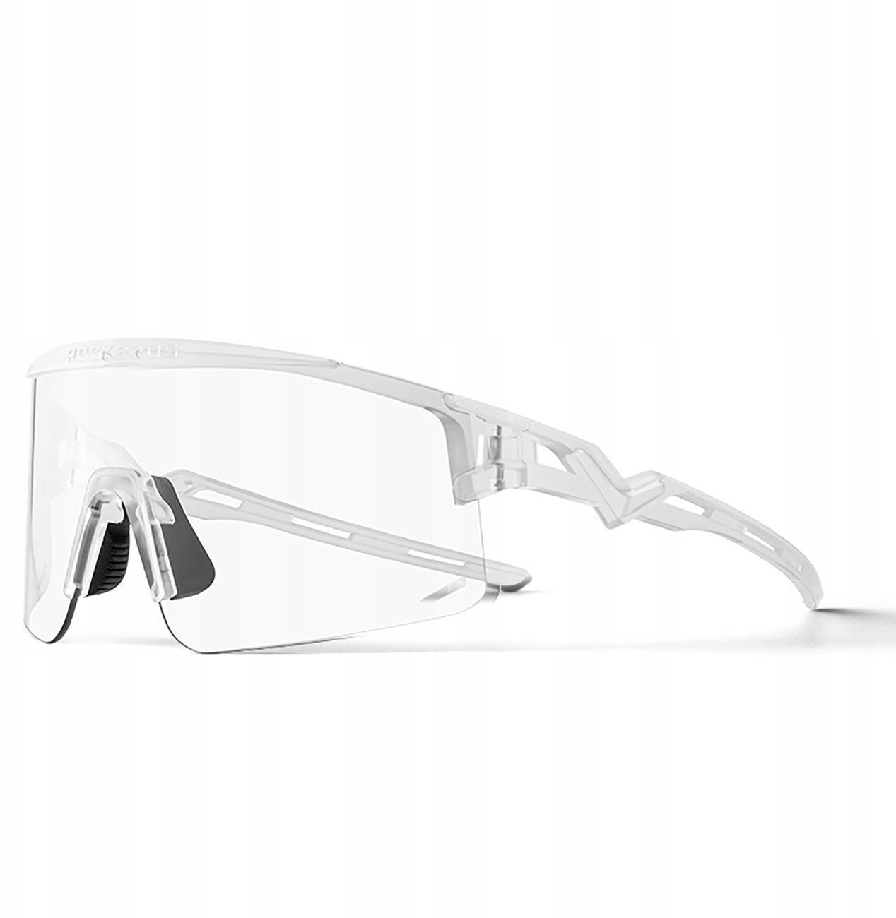 Okulary rowerowe Rockbros fotochromowe, z ochroną UV i wkładką korekcyjną - białe