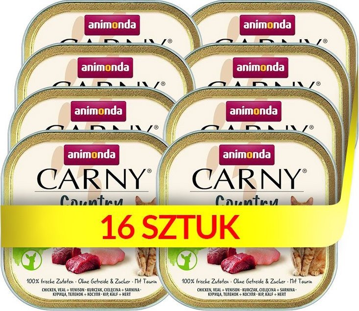 Animonda ANIMONDA Carny Country Adult Kurczak,Cielęcina i Sarna 16x100g