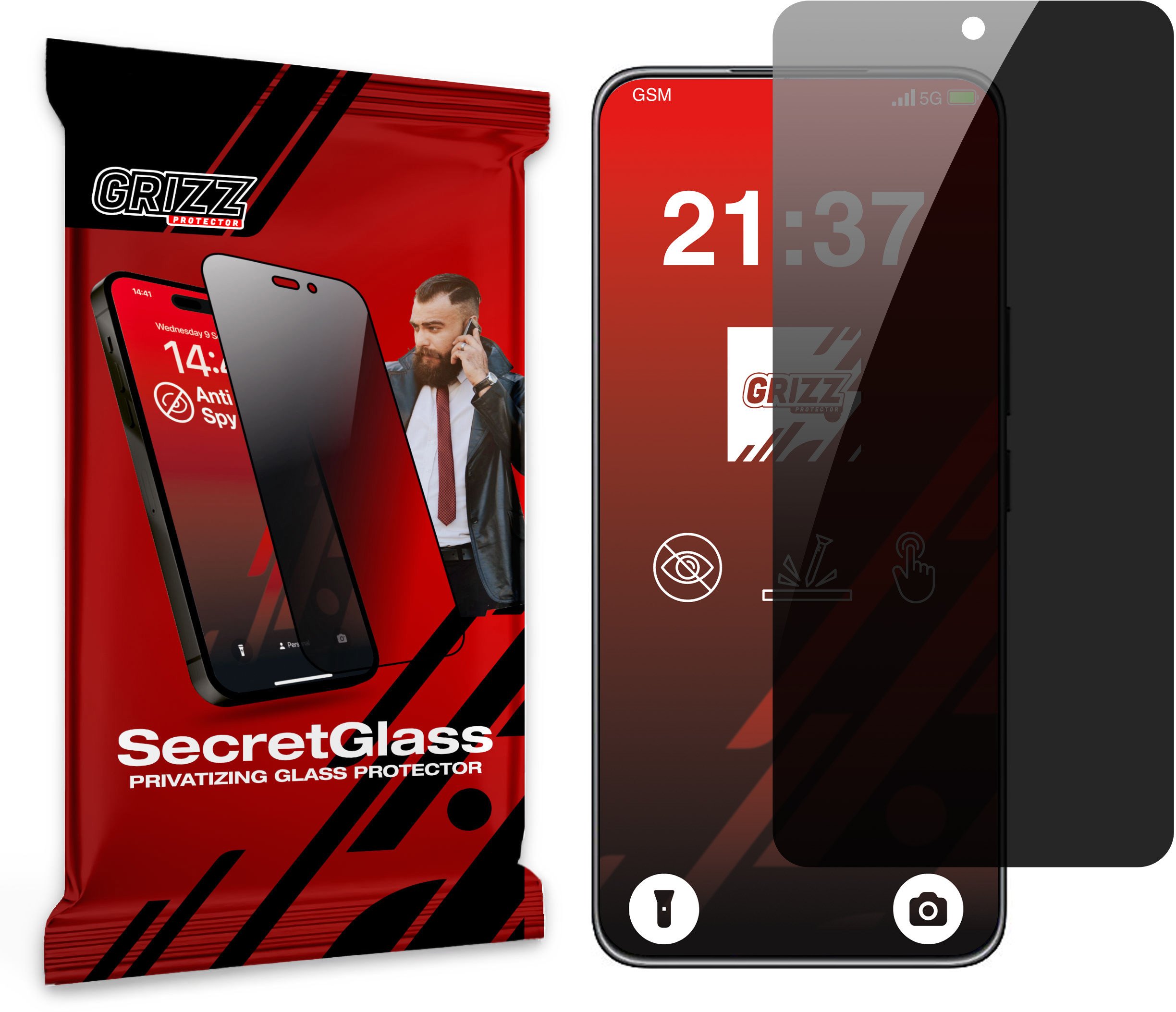 Matowe szkło prywatyzujące GrizzGlass SecretGlass do Honor X60 GT
